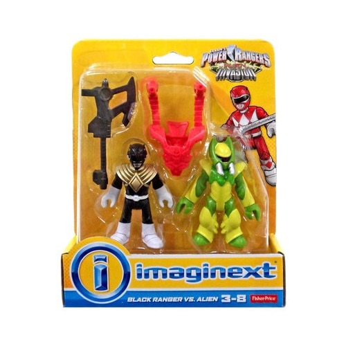 Fisher Price Imaginext Power Rangers Alien Invasion Black Ranger Vs Alien Toy 