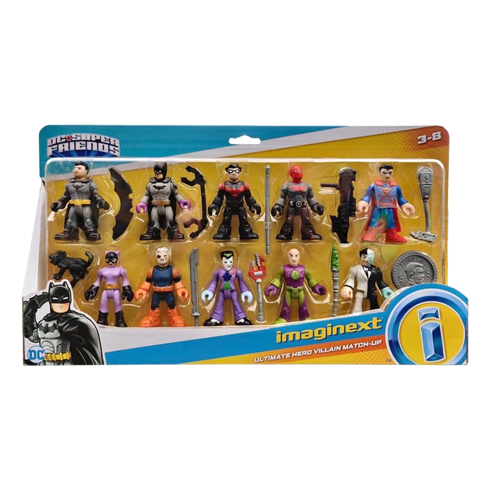 Fisher Imaginext DC Super Friends Ultimate Hero Villain Match up 10 Pack N for sale online 
